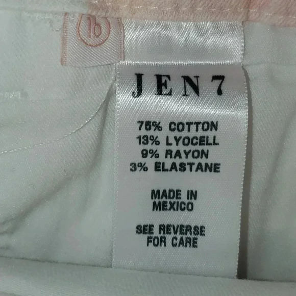 JEN7 by 7 For All Mankind Women's White/Pink Floral Skinny Jeans Pants Size 16 - Picture 13 of 16